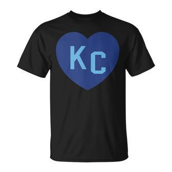Kc Heart Kc Kansas City Kc Love Kc Powder Blue Kc 2-Letter T-Shirt - Monsterry