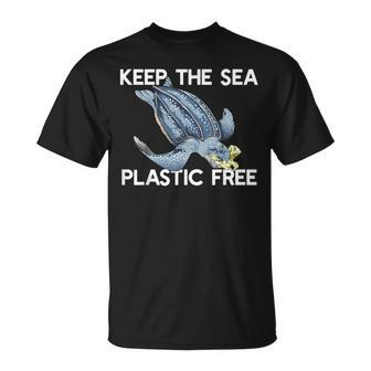 Keep The Sea Plastic Free Turtle With Bag Protect Ocean Meme T-Shirt - Monsterry