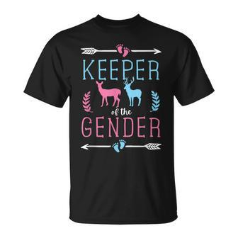 Keeper Of The Gender Buck Or Doe In Blue And Pink Party T-Shirt - Monsterry UK