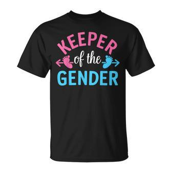 Keeper Of The Gender Cute Reveal Baby Announcement Party T-Shirt - Seseable