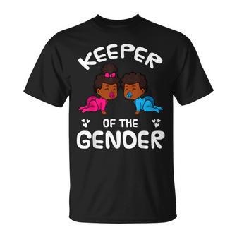 Keeper Of The Gender Reveal Announcement African American T-Shirt - Monsterry