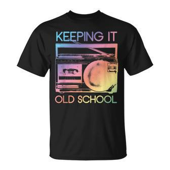 Keeping It Old School Retro 80S 90S Boombox Music T-Shirt - Monsterry DE