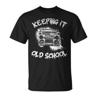 Keeping It Old School Vintage Boombox 80S Hip Hop Graffiti T-Shirt - Monsterry