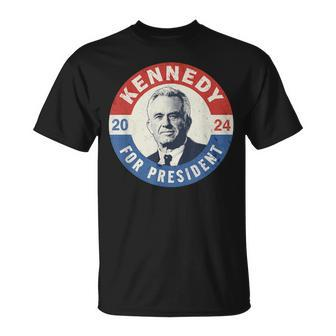 Kennedy For President 2024 Vintage Button T-Shirt | Mazezy