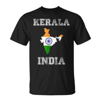 Kerala India Vintage India Flag Map T-Shirt - Monsterry DE