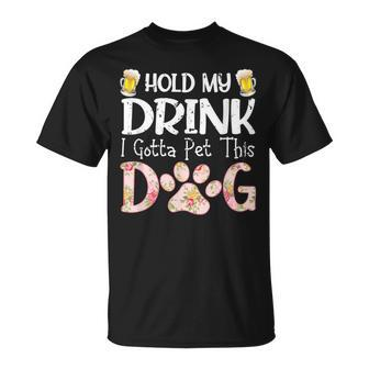 Ki Cute Drinking Beer Dog Paw Print Lover Costume Dog Mom T-Shirt - Monsterry UK