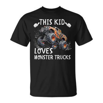 This Kid Loves Monster Trucks Boys And Girls T-Shirt - Thegiftio UK