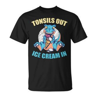 Kid's T-Rex Tonsils Out Ice Cream In Tonsillectomy T-Shirt - Monsterry AU