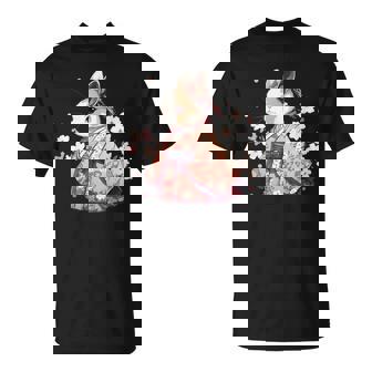Kimono Japonais Pour Le Nouvel An Lunaire Lapin Et Fleurs De Cerisier T-Shirt - Cadeauxyz