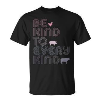 Be Kind To Every Kind Retro Vintage Vegetarian Vegan T-Shirt - Monsterry DE
