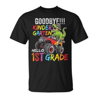 Kindergarten Boys Last Day Of School Dinosaur Monster Truck T-Shirt - Monsterry UK