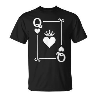 King & Queen Of Hearts Matching Couple Queen Of Hearts T-Shirt - Monsterry