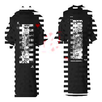 King Of Hearts Valentines Day Cool Playing Card Poker Casino T-Shirt | Mazezy