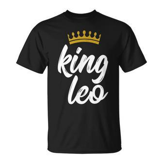 King Leo Crown Zodiac Sign Birthday T-Shirt - Monsterry