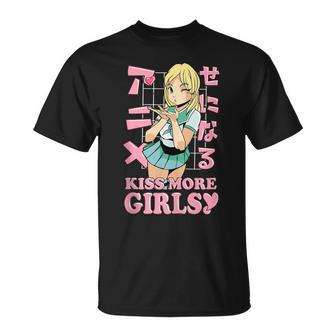 Kiss More Girls Anime Kawaii Cute Lesbian Lgbt Pride Month T-Shirt - Monsterry