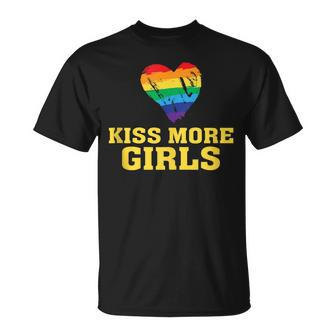 Kiss More Girls Gay Lesbian Transgender Lgbt T-Shirt - Monsterry