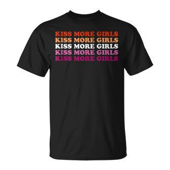Kiss More Girls Lesbian Pride Flag Lgbtq Pride Month 2021 T-Shirt - Monsterry DE