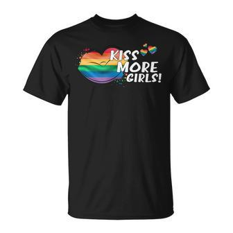 Kiss More Girls Lgbt Lgbtq Pride Awareness Lesbian Women T-Shirt - Monsterry CA