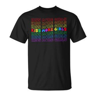 Kiss More Girls Rainbow Lgbtq Month Lgbt Gay Lesbian Pride T-Shirt - Seseable