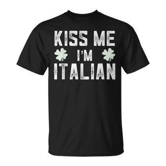 Kiss Me I'm Italian St Patrick's Day T-Shirt - Monsterry DE