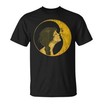 Kiss The Man On The Moon Distressed Vintage T T-Shirt - Monsterry UK
