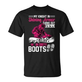 My Knight Welder Wife Welder Girlfriend Birthday T-Shirt - Monsterry