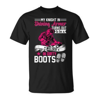 My Knight Welder Wife Welder Girlfriend Birthday T-Shirt - Monsterry UK