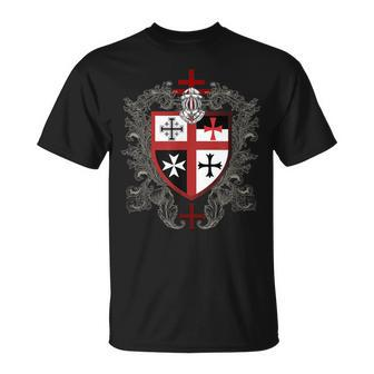 Knights Templar Crusader Cross Medieval Order Treasure Ring T-Shirt - Monsterry