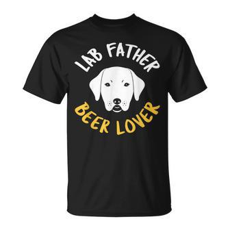 Lab Dog Father Beer Lover Best Labrador Retriever Dog Dad T-Shirt - Monsterry AU