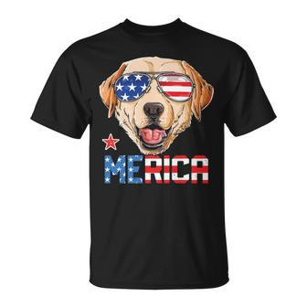 Labrador 4Th Of July Merica Men Usa American Flag T-Shirt | Mazezy UK