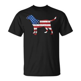 Labrador 4Th Of July Patriotic American Usa Flag Lab Lover T-Shirt | Mazezy