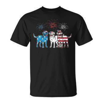 Labrador American Flag Usa 4Th Of July For Dog Lover T-Shirt | Mazezy