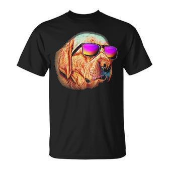 Labrador Retriever Neon Dog Sunglasses T-Shirt | Mazezy