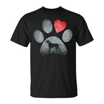 Labrador Retriever Paws Dog Lovers Red Heart Pet T-Shirt | Mazezy
