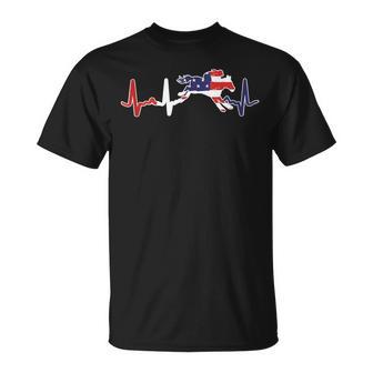 Ladies Splechase Horse Racing Heartbeat Splechase Flag T-Shirt - Monsterry UK