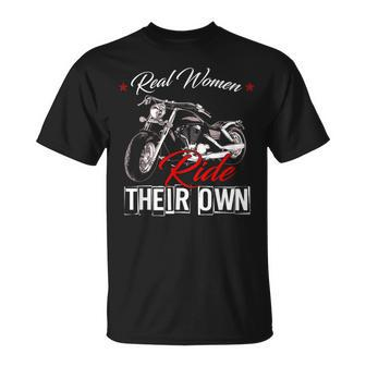 Lady Biker Motorcycle Real Ride Their Own T-Shirt - Thegiftio UK