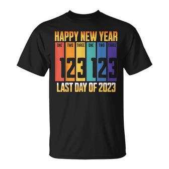 Last Day Of 2023 123123 Happy New Year 123123 New Year Eve T-Shirt | Mazezy