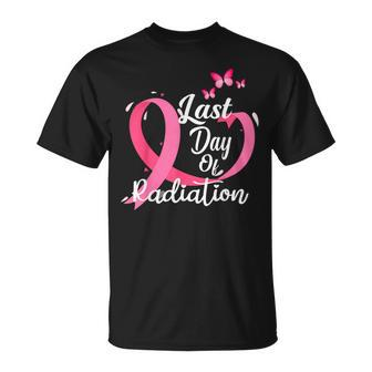 Last Day Of Radiation Treatment Breast Cancer Awareness T-Shirt - Seseable