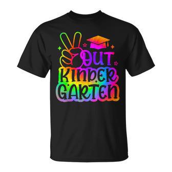 Last Day Of School Peace Out Kindergarten Tie Dye T-Shirt - Monsterry CA