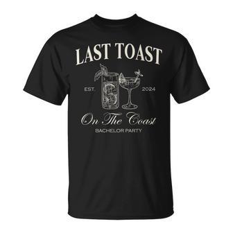 Last Toast On The Coast Bachelor Beach Bridal Party T-Shirt - Seseable