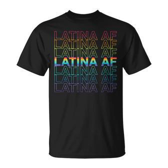 Latina Af Lgbtq Gay Pride Flag Rainbow T-Shirt - Monsterry