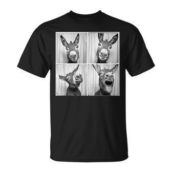 Laughing Donkey Face Quirky Farm Farming Donkey T-Shirt - Seseable