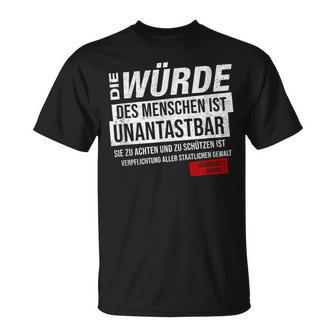 Basic Law Article 1 Die Zürde Des Menschen Ist Unantastbar T-Shirt - Geschenkecke