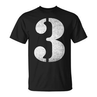 Le Chiffre 3 Un Avec Le Chiffre Trois T-Shirt - Cadeauxyz