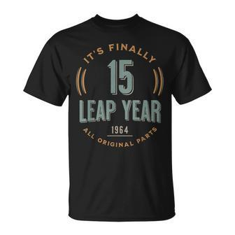 Leap Day 15 Leap Year Feb 29Th 60 Years Old Custom Birthday T-Shirt - Thegiftio UK