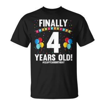 Leap Year 2024 February 29Th Birthday Finally 4 Years Old T-Shirt | Mazezy