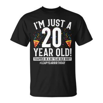 Leap Year 2024 80Th Birthday 80 Years Old Bday T-Shirt - Monsterry