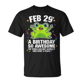 Leap Year 2024 Frog Leap Day Birthday Feb 29Th T-Shirt - Seseable
