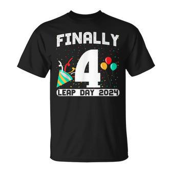 Leap Year Finally 4 Years Old Leap Day 2024 Birthday Party T-Shirt - Thegiftio UK