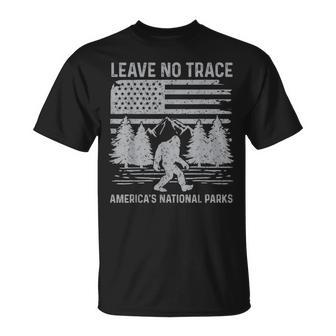 Leave No Trace America National Parks No Trace Bigfoot T-Shirt - Seseable